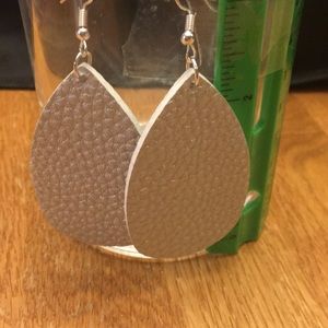 Faux leather handmade earrings light weight